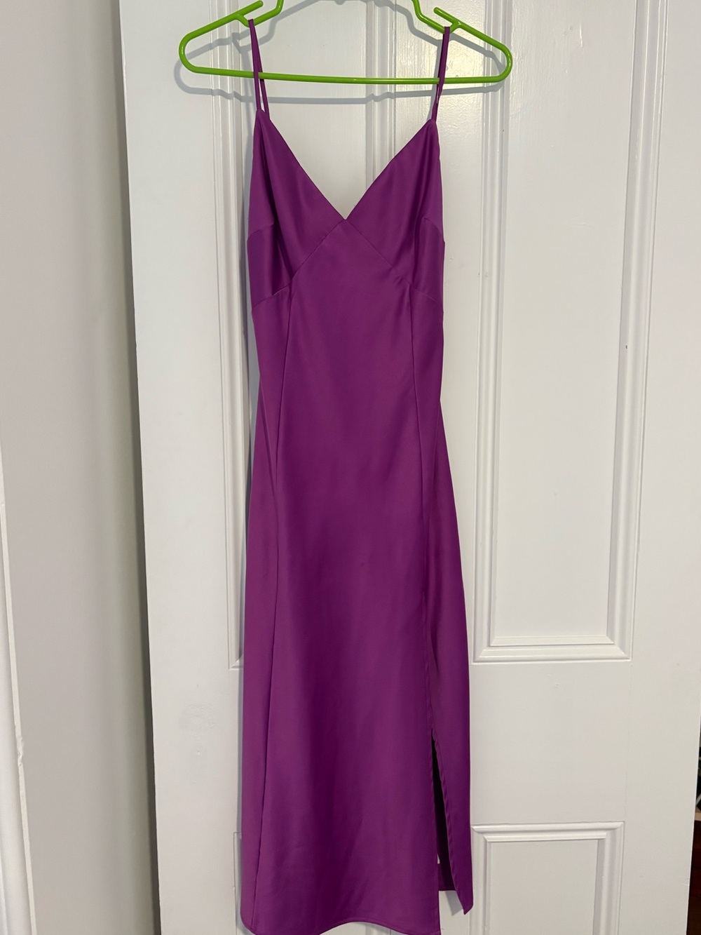 Dynamite Magenta Slip Midi Dress with Side Slit